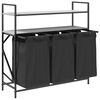 vidaXL Laundry Basket 3 Compartments with Shelves Grey Sonoma