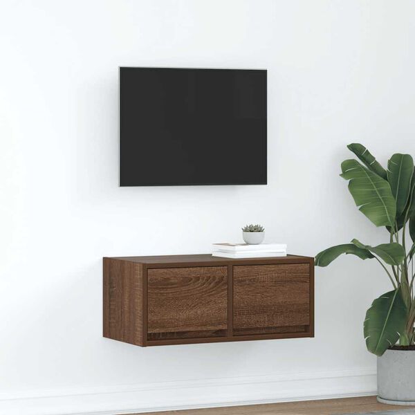 vidaXL TV Cabinet Brown Oak Engineered Wood Medium TV Cabinet