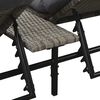 vidaXL Sun Lounger Grey PE rattan, powder-coated steel, fabric Double