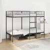 vidaXL Bunk Bed Black Steel, mesh fabric Twin Bunk Bed Rectangular