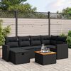 vidaXL 7 Piece Patio Sofa Set with Cushions Black Poly Rattan