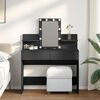 vidaXL Dressing Table Black Engineered wood, glass 39.4 x 15.7 x 51.2 in