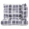 vidaXL Pallet Cushion Set of 3 Grey Check Pattern Polyester Standard