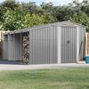 vidaXL Garden Shed Grey Galvanized steel, Polypropylene Large