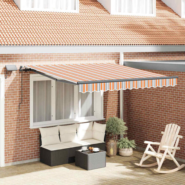 vidaXL Retractable Awning Manual Multicolour 118.11" x 98.43" fabric