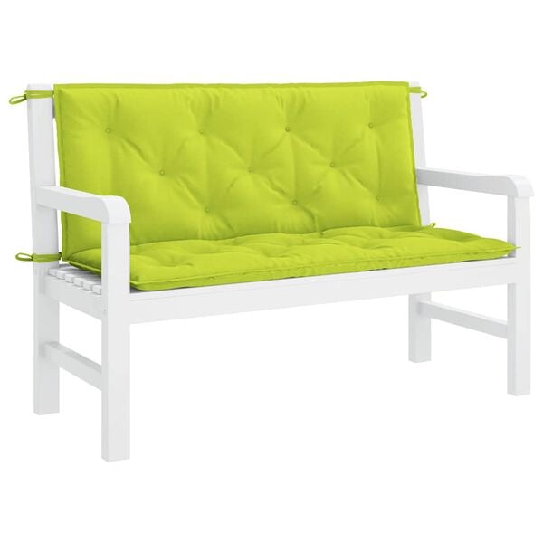 vidaXL Garden Bench Cushion Set of 2 Bright Green