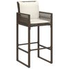 vidaXL Patio Bar Stool Brown PE rattan, Powder-coated steel Standard