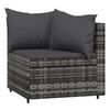 vidaXL Patio Lounge Set Set of 4 Gray PE rattan Medium Adjustable Feet