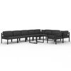 vidaXL 10 Piece Patio Lounge Set with Cushions Aluminum Anthracite
