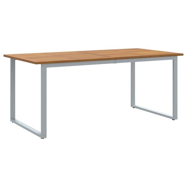 vidaXL Garden Table Brown Solid Acacia wood, Powder-coated metal