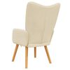 vidaXL Relaxing Chair Cream Polyester fabric, rubber wood, steel Standard