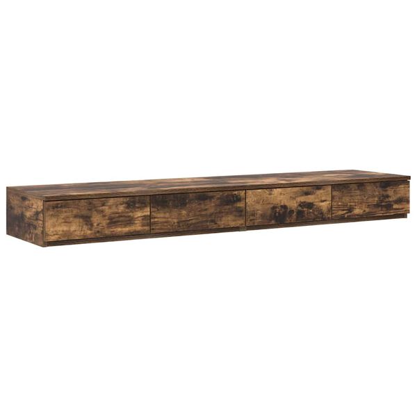 vidaXL Bed Drawers Smoked Oak 53.15 x 14.37 x 6.50 in Engineered Wood