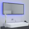 vidaXL Mirror High gloss grey Engineered wood, acrylic