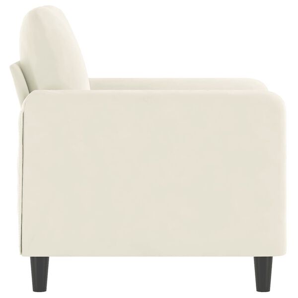 vidaXL Sofa Chair Cream Velvet, Metal, Textilene Single Modern