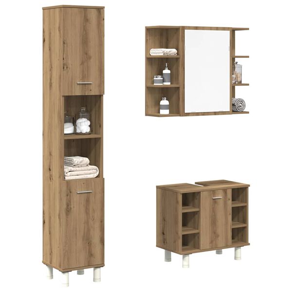 vidaXL Bathroom Furniture Set Artisan Oak Engineered wood, acrylic