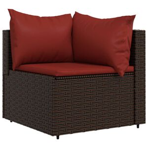vidaXL Patio Corner Sofa Brown PE rattan 24.8" x 24.8" x 22.6