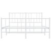 vidaXL Bed Frame White Steel Double Bed Frame Rectangular