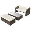 vidaXL Outdoor Furniture Set Brown, Cream White