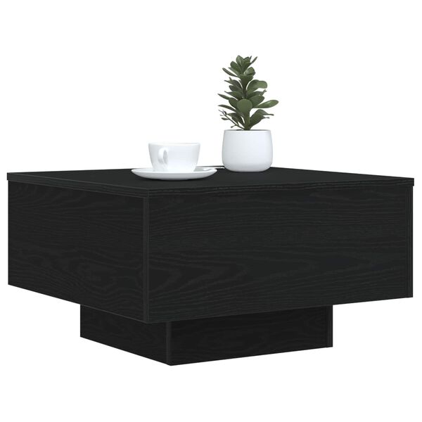 vidaXL Coffee Table Black Oak 21.65 x 21.65 x 12.20 in Engineered Wood