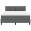 vidaXL Box Spring Bed Dark Grey and White 59.84 x 79.92 in Fabric