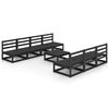 vidaXL Garden Lounge Set Black Solid pinewood Large Modular