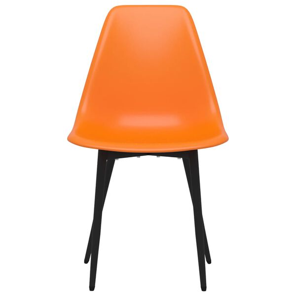 vidaXL Dining Chair Set of 2 Orange Polypropylene Standard Ergonomic