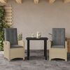 vidaXL 5 Piece Patio Dining Set with Cushions Mix Beige Poly Rattan