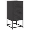 vidaXL Bedside Cabinet Set of 2 Black Steel Standard Bedside Cabinet