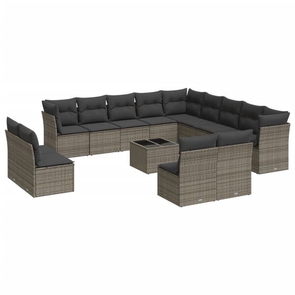 vidaXL Garden Sofa Set Grey, Dark grey