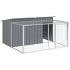 vidaXL Dog House with Run Anthracite 77.6x76.4x43.3" Galvanised Steel