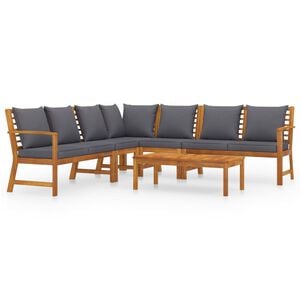 vidaXL Garden Lounge Set Dark grey Solid acacia wood Medium Modular