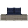 vidaXL Garden Sofa with Cushion 184 x 62 x 69 cm Poly Rattan