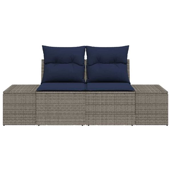 vidaXL Garden Sofa with Cushion 184 x 62 x 69 cm Poly Rattan