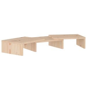 vidaXL Monitor Stand Natural Wood Solid Pine Wood Medium