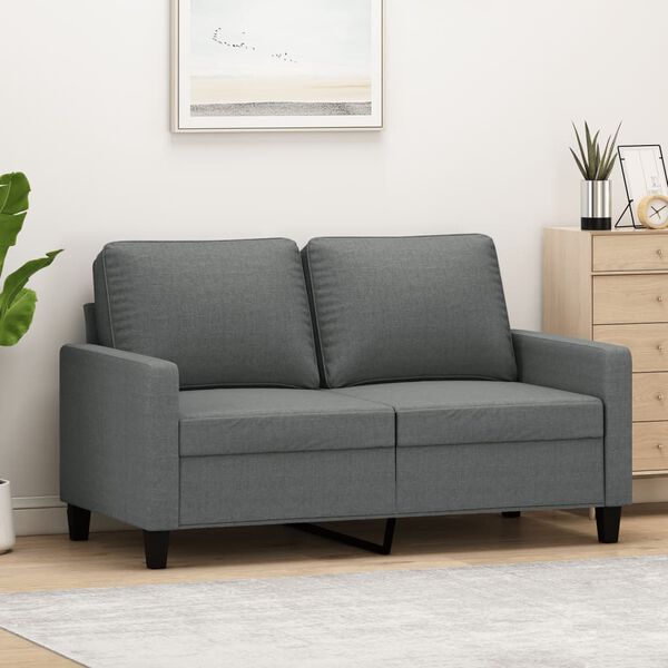vidaXL 2-seater Sofa Dark gray Fabric (100% polyester), metal, textilene