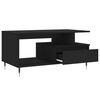 vidaXL Coffee Table Black Engineered Wood, Metal 35.4 x 19.3 x 17.7 in