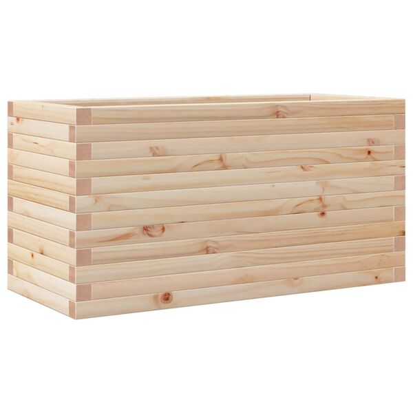 vidaXL Garden Planter Natural Pine Solid Pine Wood 35.4x15.7x18.1 in