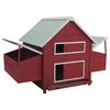 vidaXL Chicken Coop Red and white, Green roof