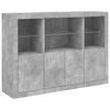 vidaXL Sideboard Set of 3 Concrete grey Engineered wood, glass Large