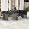 vidaXL Garden Sofa Set Grey PE rattan Large Adjustable Feet