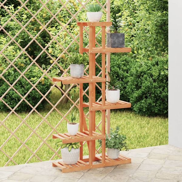 vidaXL Flower Stand Natural Wood Solid Fir Wood Tall Stackable