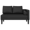 vidaXL Chaise Lounge with Cushions Black Faux leather