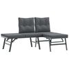vidaXL Bench Set Black and Anthracite Powder-coated steel, polyester fabric