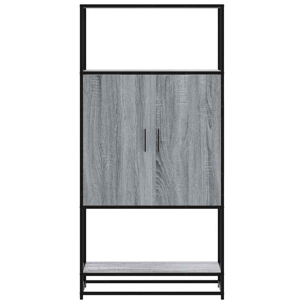 vidaXL Highboard Grey Sonoma Engineered wood and metal Medium Highboard