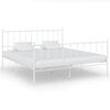 vidaXL Bed Frame White Powder-coated metal Full Durable Bed Frame