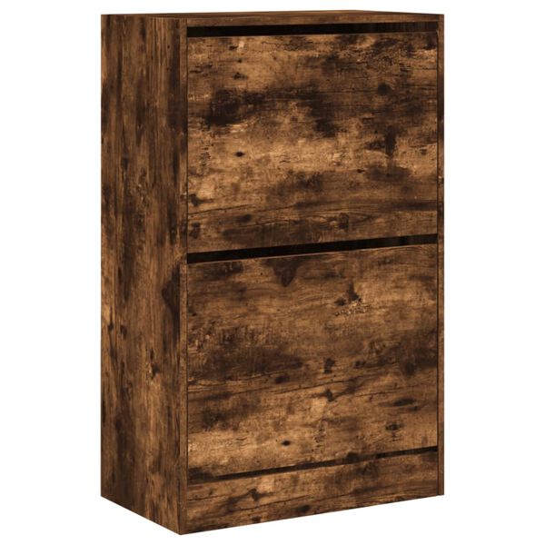 vidaXL Shoe Cabinet Smoked oak Engineered wood Compact Shoe Cabinet