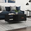 vidaXL Coffee Table Black Engineered wood, iron 35.4x19.7x15.7 in