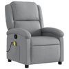vidaXL Massage Recliner Chair Light Grey Polyester, Metal, Plywood