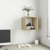 vidaXL Wall Cabinet White and sonoma oak Engineered wood 14.6x14.6x14.6 in
