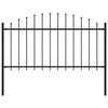 vidaXL Garden Fence with Spear Top Steel 71.3"x59.1" Black